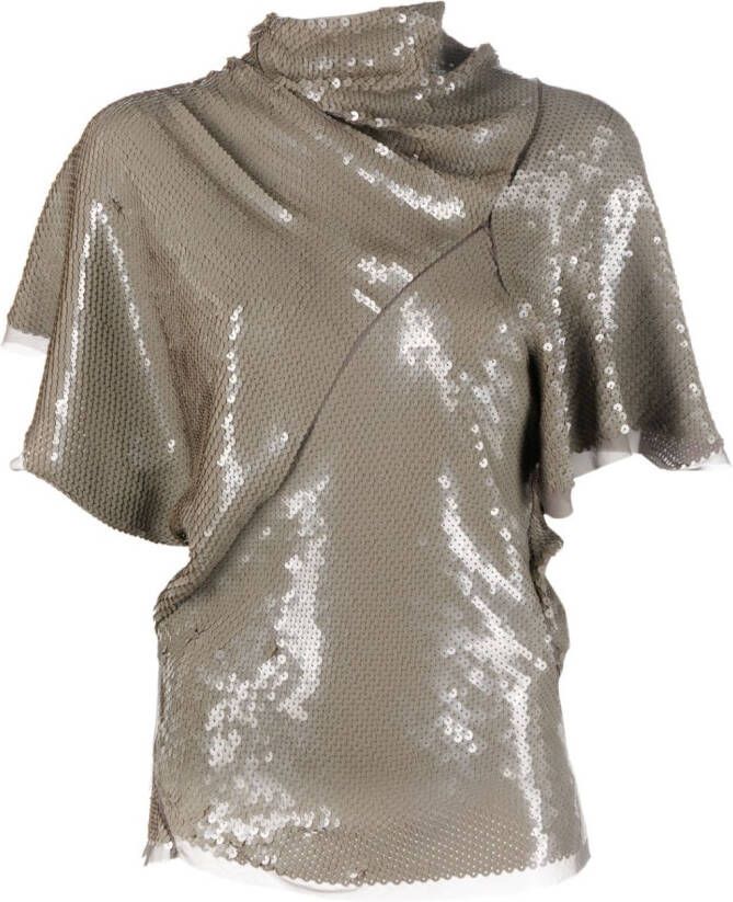 Rick Owens Blouse verfraaid met pailletten Beige