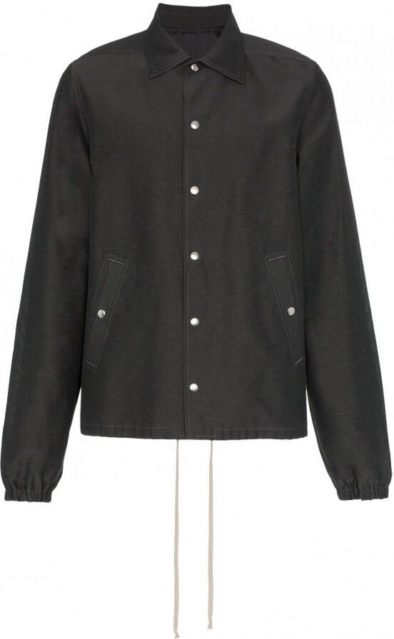 Rick Owens buttoned silk cotton blend jacket Grijs