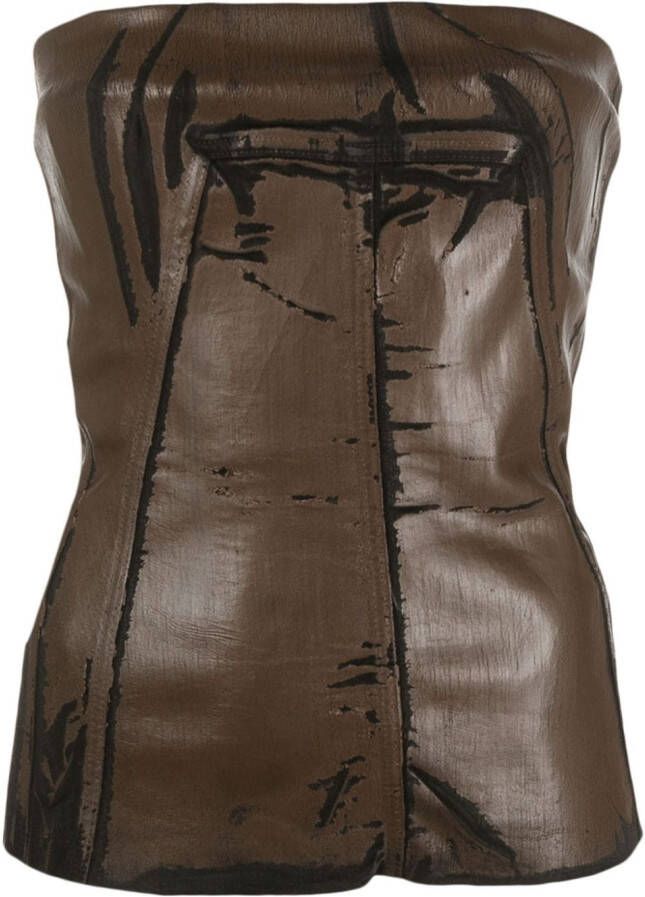 Rick Owens Top met gecoate afwerking Bruin