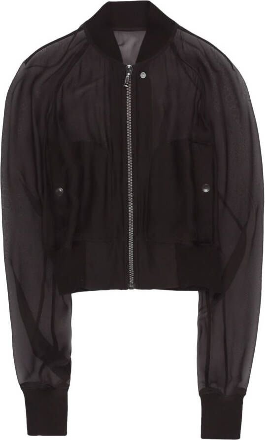 Rick Owens Cropped bomberjack Zwart