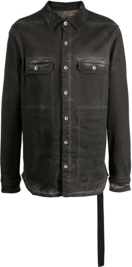 Rick Owens DRKSHDW Shirtjack met geverfde stof Zwart