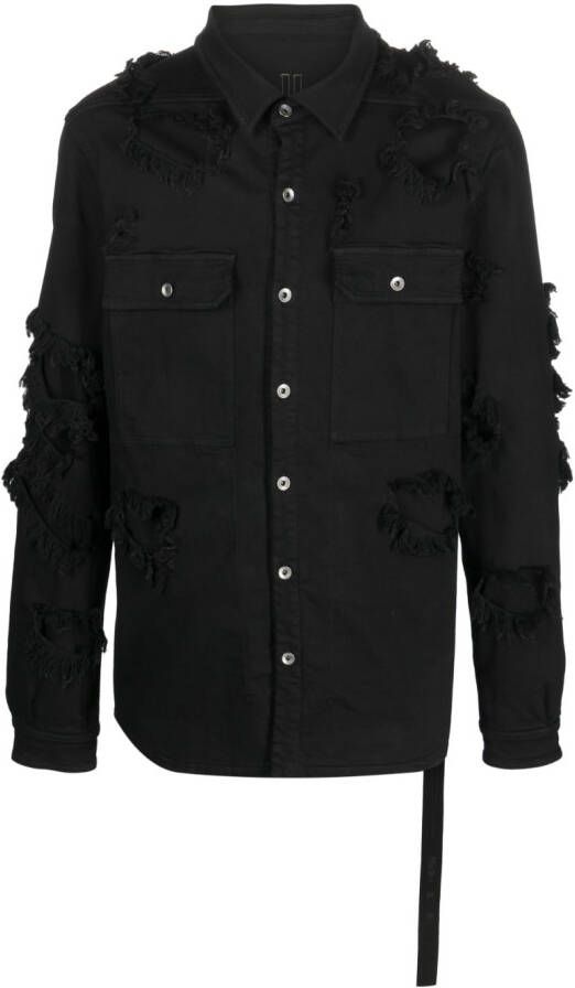 Rick Owens DRKSHDW Gerafeld shirtjack Zwart