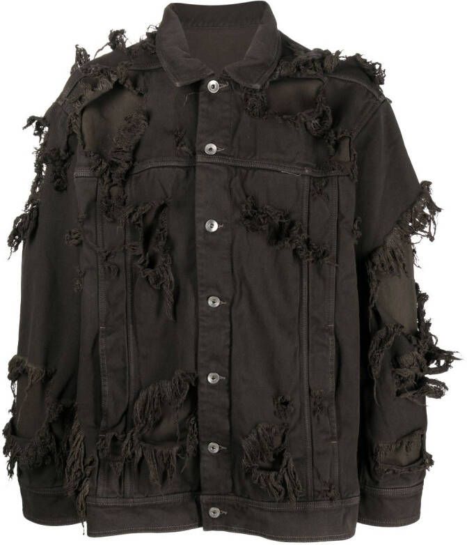 Rick Owens DRKSHDW Gelaagde jack Bruin