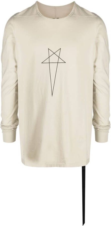 Rick Owens DRKSHDW T-shirt met logoprint Beige