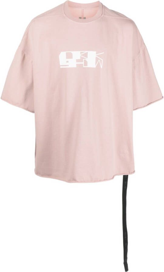 Rick Owens DRKSHDW oversize logo-print T-shirt Roze