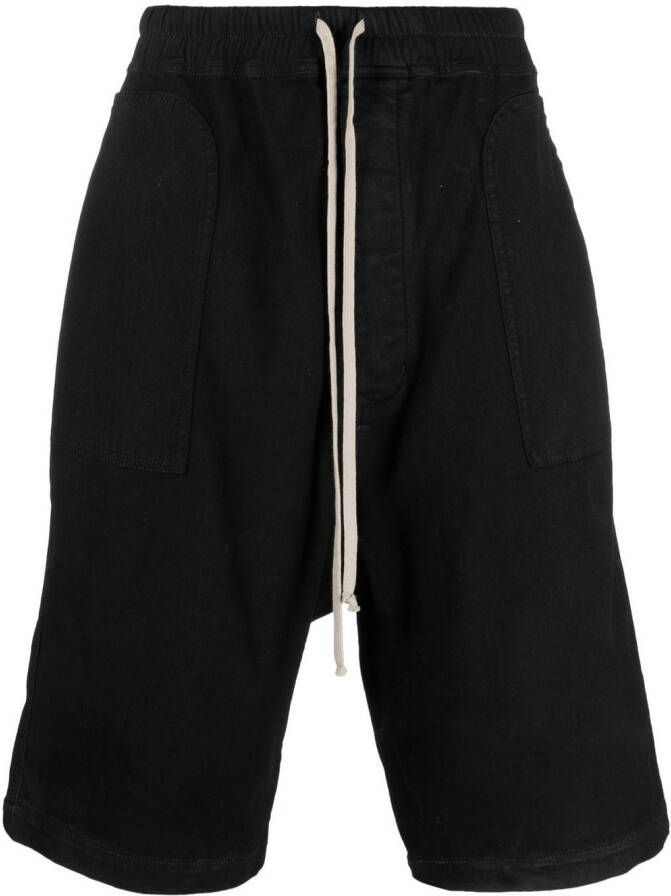 Rick Owens DRKSHDW Shorts met verlaagd kruis Zwart