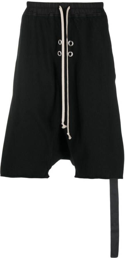 Rick Owens DRKSHDW Shorts met verlaagd kruis Zwart
