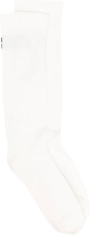 Rick Owens DRKSHDW Sokken met geborduurd logo Wit