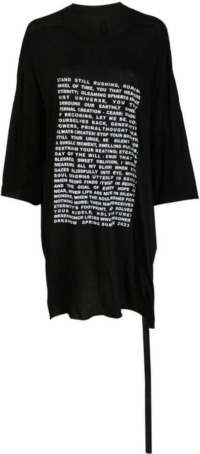 Rick Owens DRKSHDW T-shirt met tekst Zwart