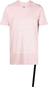 Rick Owens DRKSHDW T-shirt met tekst Roze