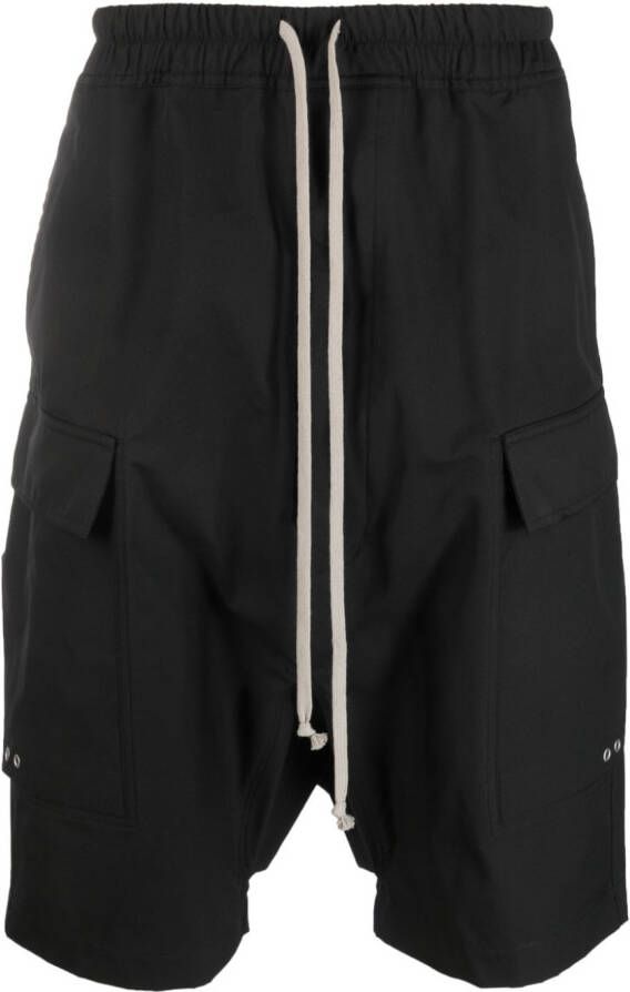 Rick Owens Shorts met verlaagd kruis Zwart