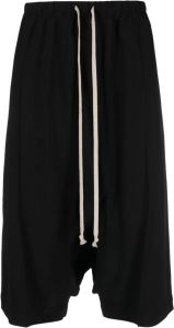 Rick Owens Shorts met verlaagd kruis Zwart