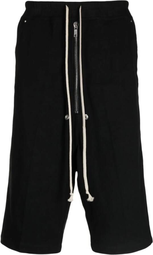 Rick Owens Shorts met verlaagd kruis Zwart