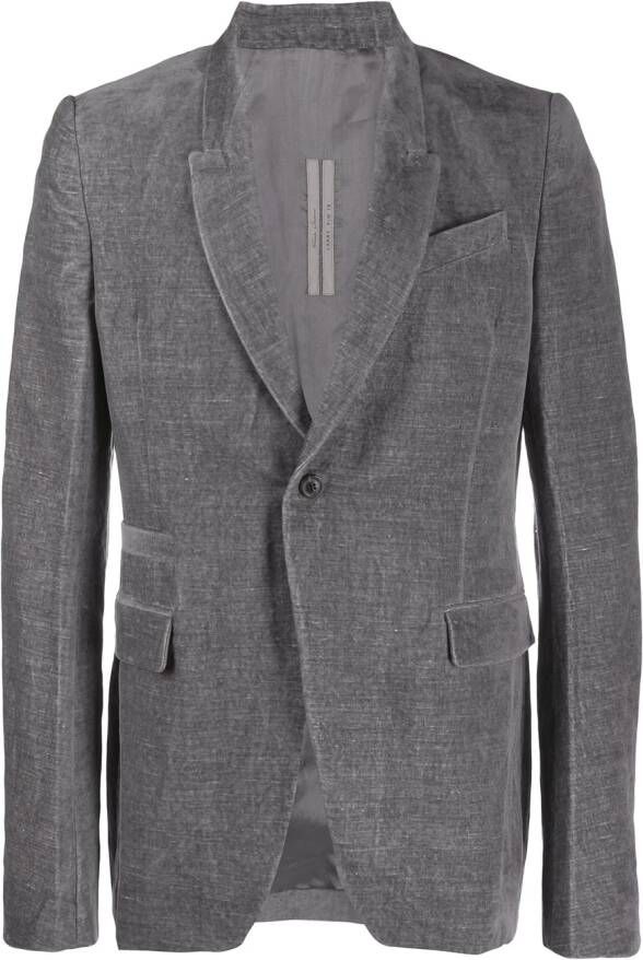 Rick Owens Fluwelen blazer Grijs