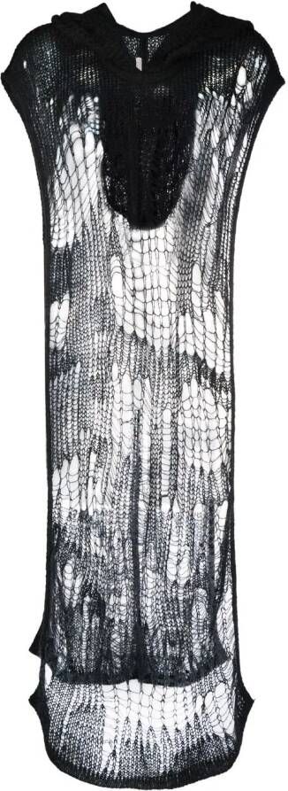 Rick Owens Gebreide poncho Zwart