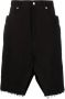 Rick Owens Gerafelde shorts Zwart - Thumbnail 1