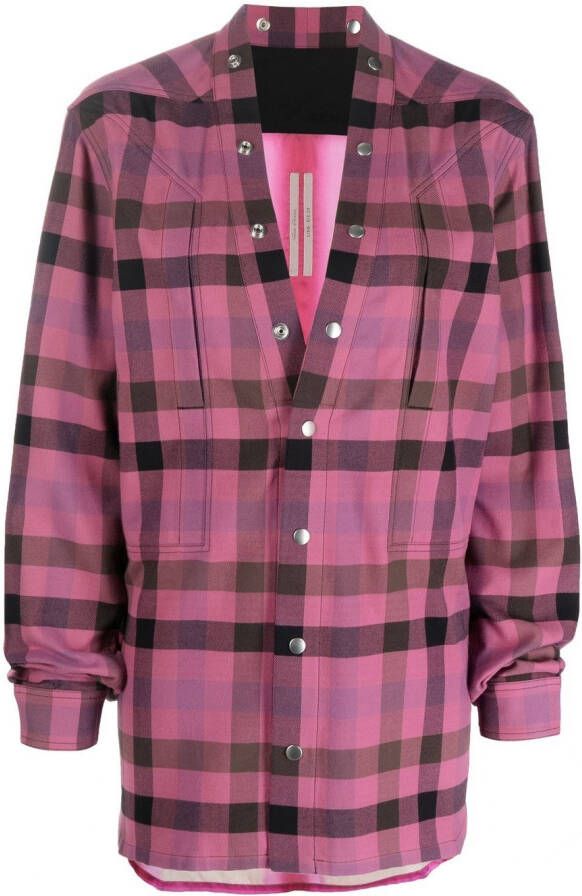 Rick Owens Geruite blouse Roze