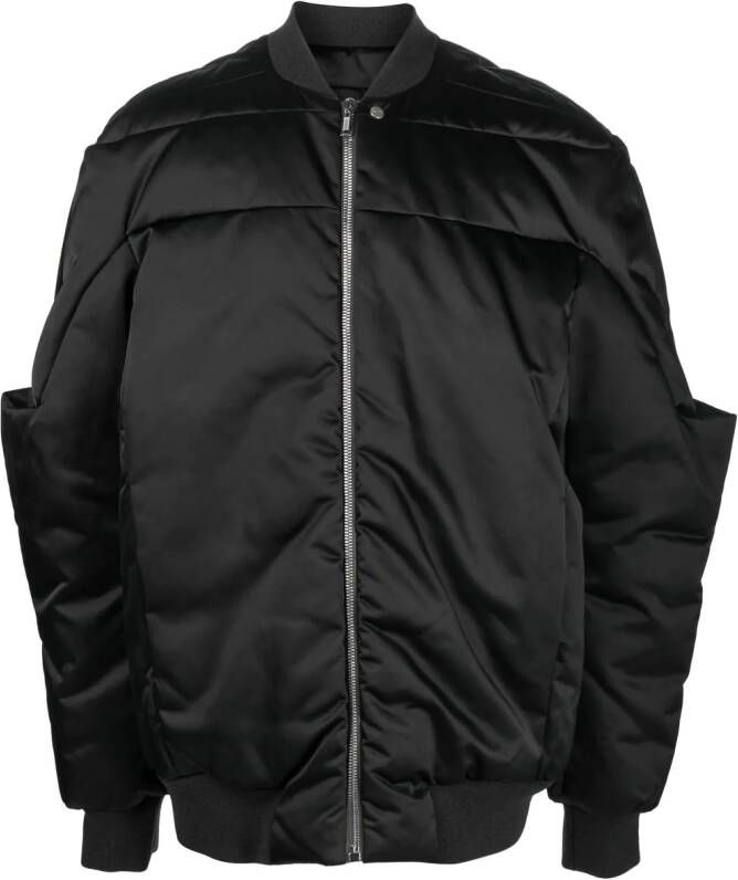 Rick Owens Gewatteerd bomberjack Zwart