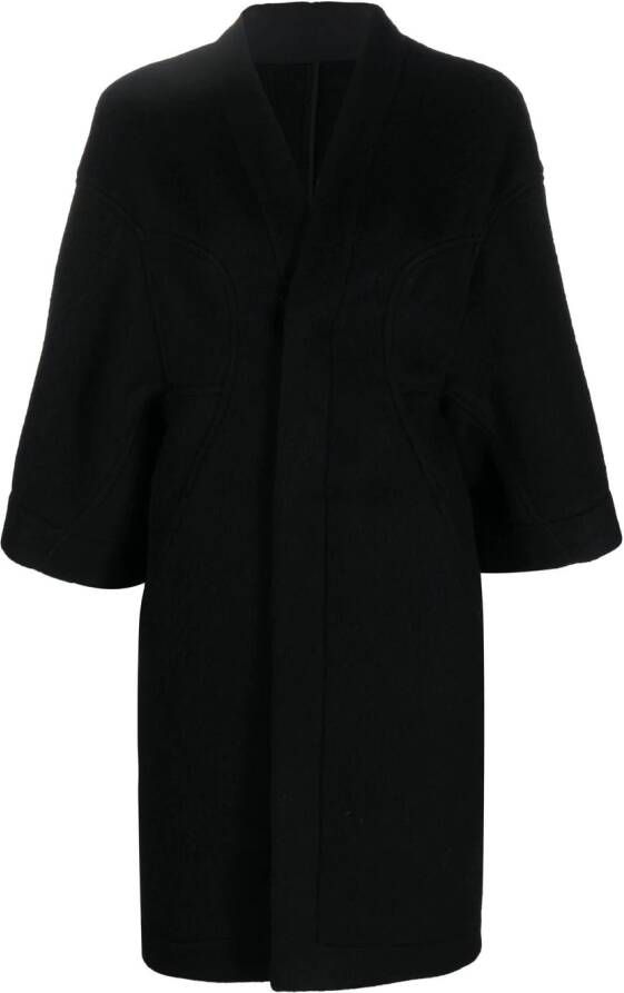 Rick Owens Jas met enkele rij knopen Zwart