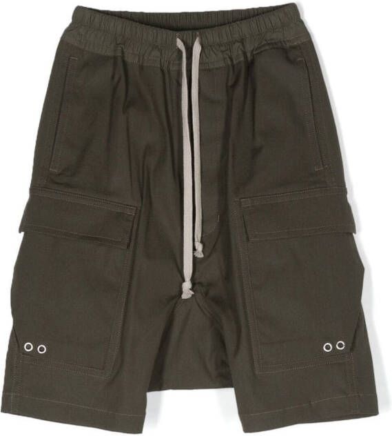 Rick Owens Kids Shorts met verlaagd kruis Groen