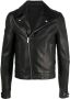 Rick Owens Leren bikerjack Zwart - Thumbnail 1