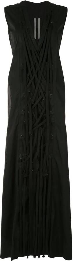 Rick Owens Maxi-jurk met geknoopte voorkant Zwart