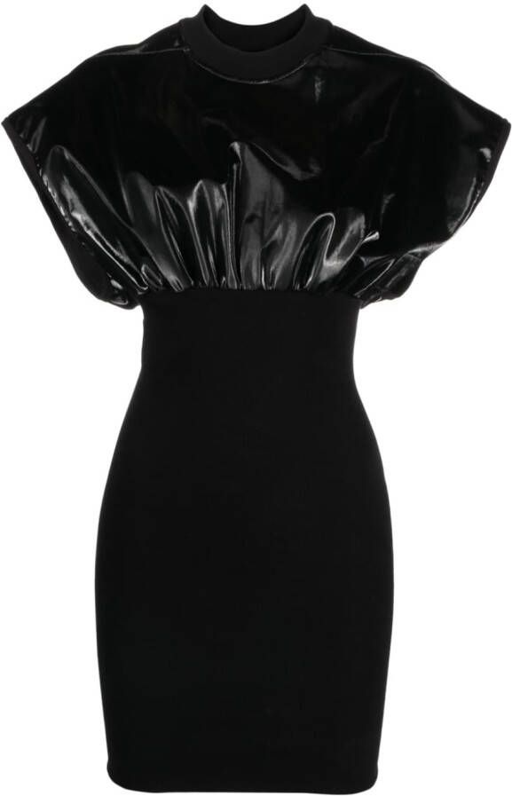 Rick Owens Midi-jurk met gesmockte taille Zwart