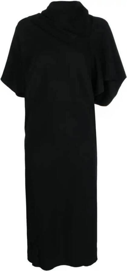 Rick Owens Midi-jurk met hoge hals Zwart