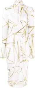 Rick Owens Midi-jurk met V-hals Wit