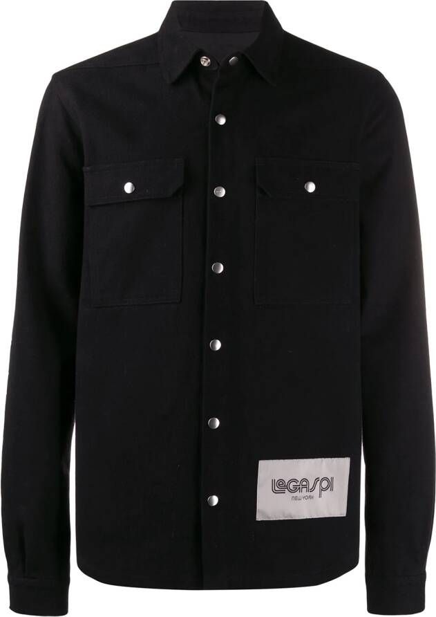 Rick Owens Overhemd met logopatch Zwart