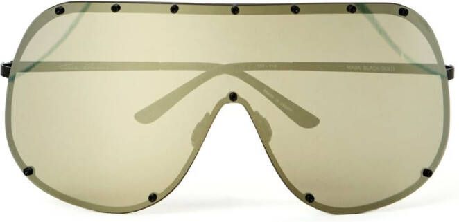 Rick Owens Shield zonnebril met oversized montuur Goud