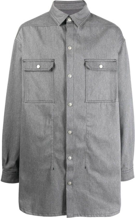Rick Owens Oversized shirtjack Grijs