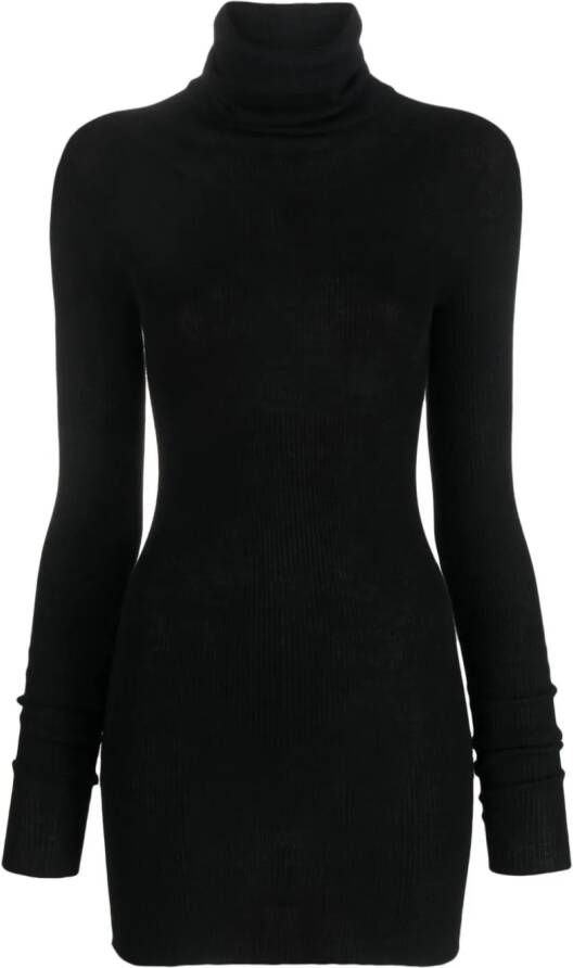 Rick Owens Ribgebreide mini-jurk Zwart