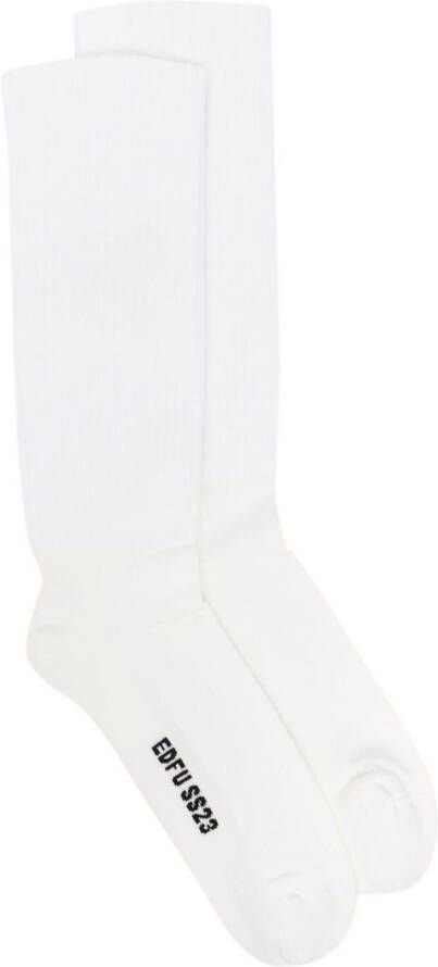Rick Owens Ribgebreide sokken Wit