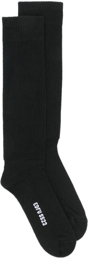 Rick Owens Ribgebreide sokken Zwart