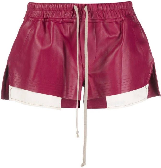 Rick Owens Shorts met contrasterende zak Roze