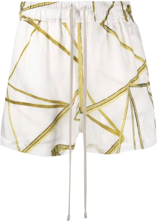 Rick Owens Shorts met print Beige