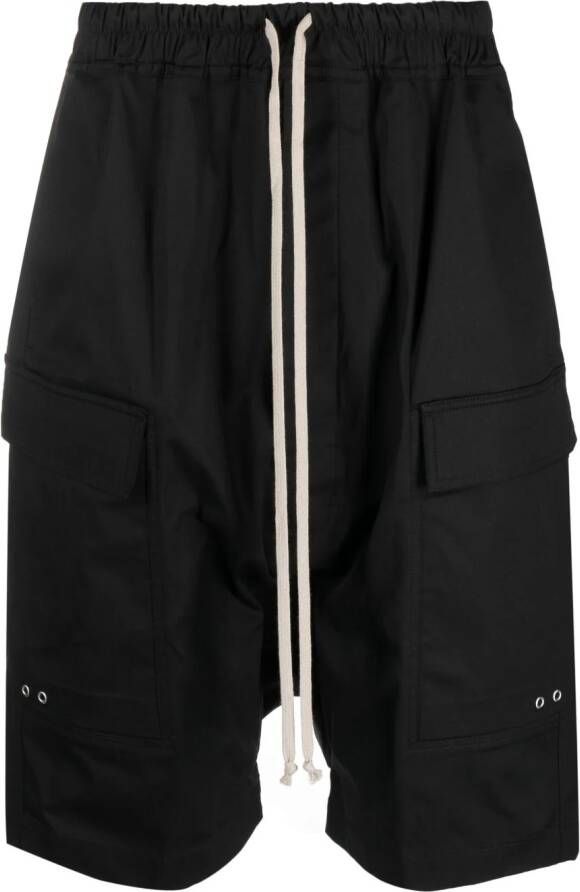 Rick Owens Shorts met verlaagd kruis Zwart