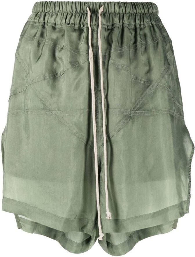 Rick Owens Shorts met zijsplit Groen