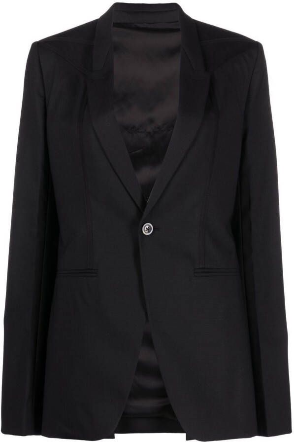Rick Owens Blazer met enkele rij knopen Zwart