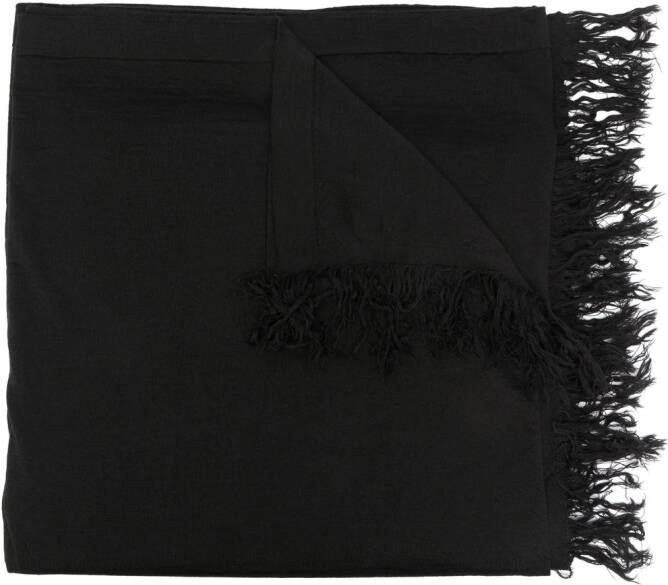 Rick Owens Sjaal met franje afwerking Zwart