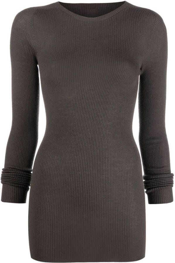 Rick Owens Sweaterjurk met lange mouwen Grijs