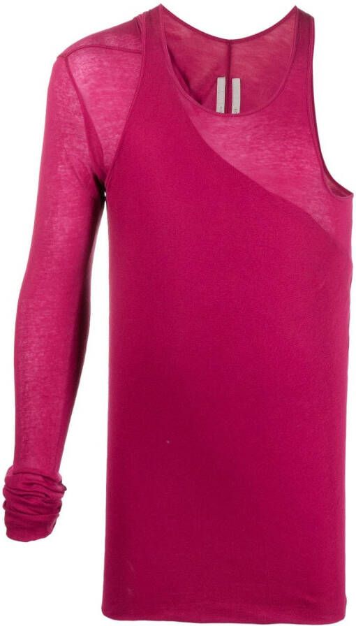 Rick Owens T-shirt met ruche Roze