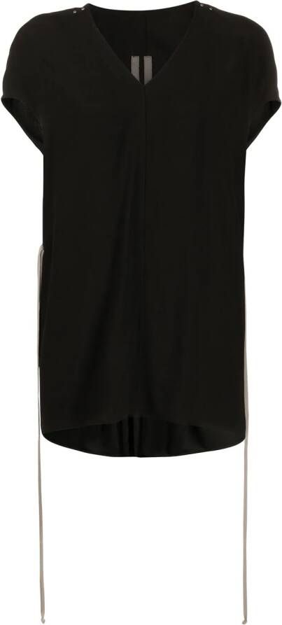 Rick Owens T-shirt met trekkoordtaille Zwart