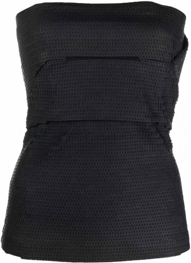 Rick Owens Top met borduurwerk Zwart