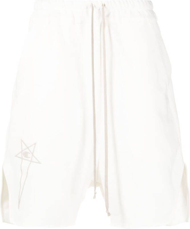 Rick Owens X Champion Bermuda shorts met geborduurd logo Beige