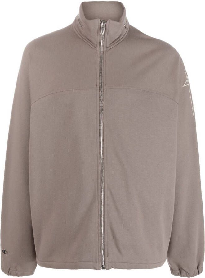 Rick Owens X Champion Hoodie met geborduurd logo Grijs