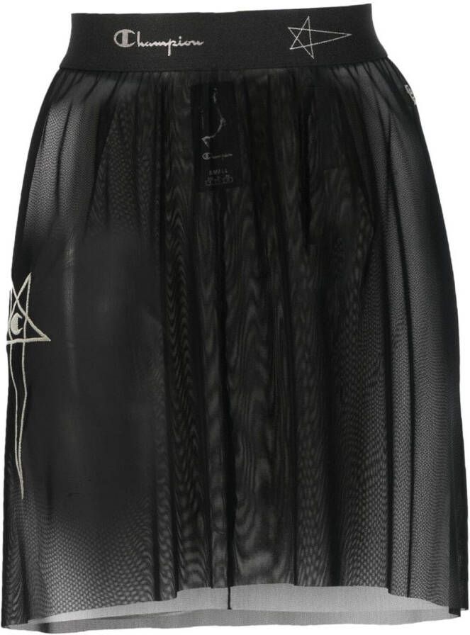 Rick Owens X Champion Rok met logo tailleband Zwart