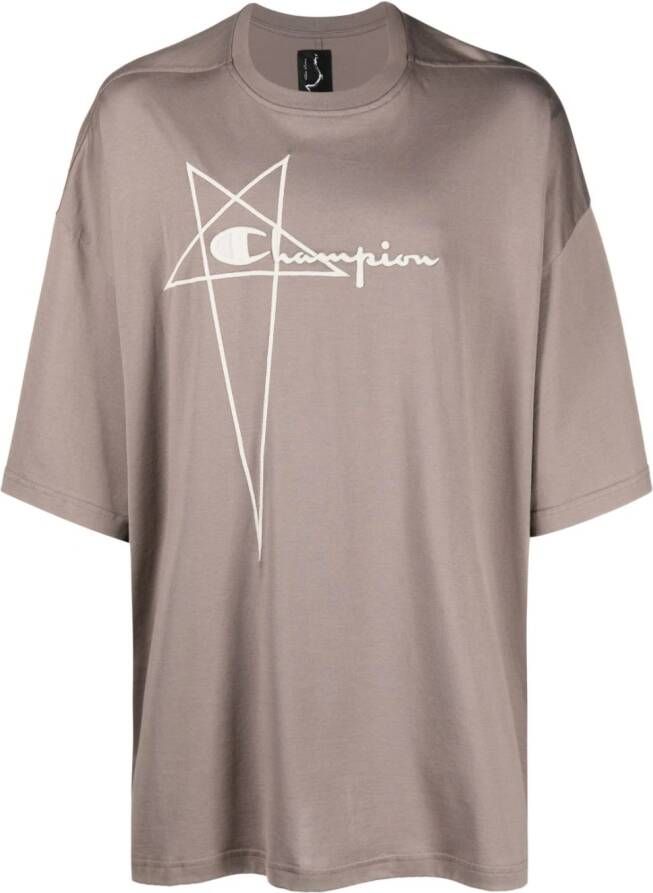 Rick Owens X Champion T-shirt met logo Grijs