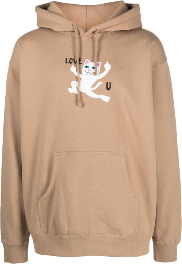 Ripndip Hoodie met print Beige
